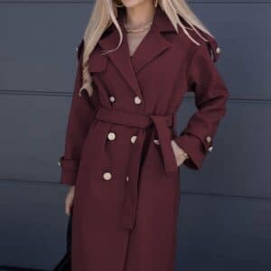 Παλτό με ζώνη και κουμπιά