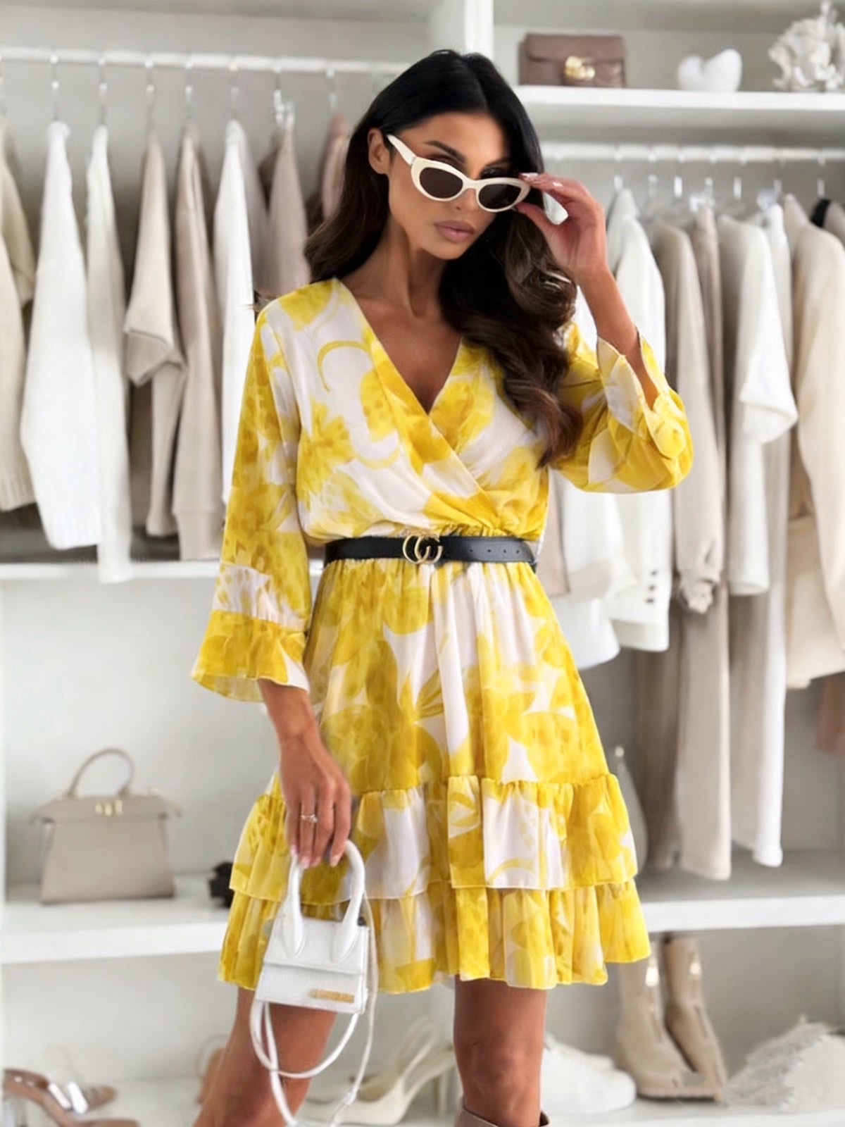 Φόρεμα μίνι φλοράλ με βολάν - Image 6