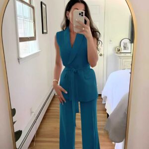 Σετ αμάνικο γιλέκο & παντελόνι