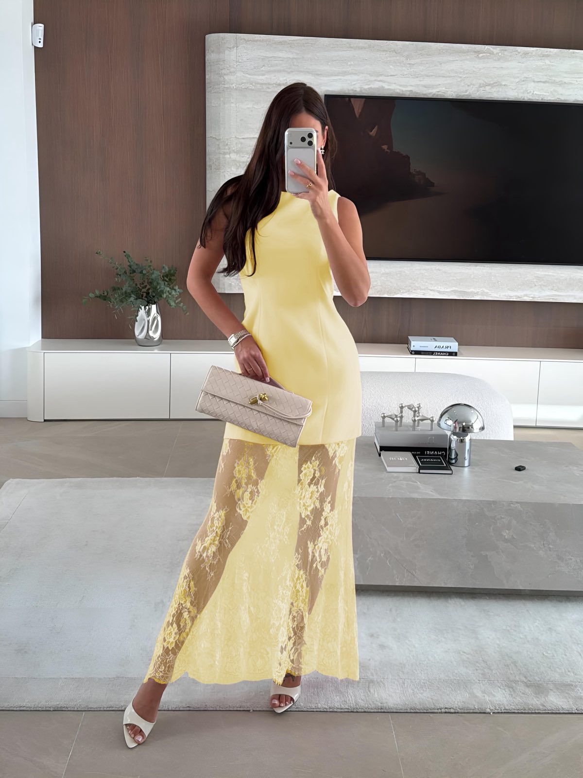 Φόρεμα μίνι με μάξι δαντέλα - Image 2