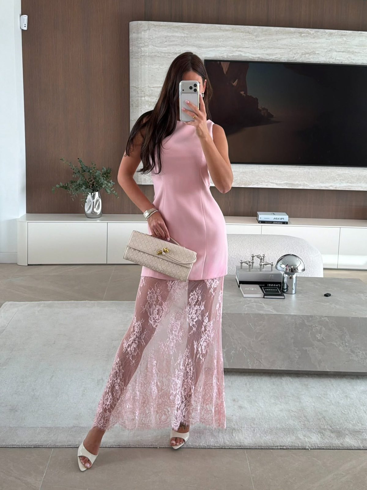 Φόρεμα μίνι με μάξι δαντέλα - Image 5