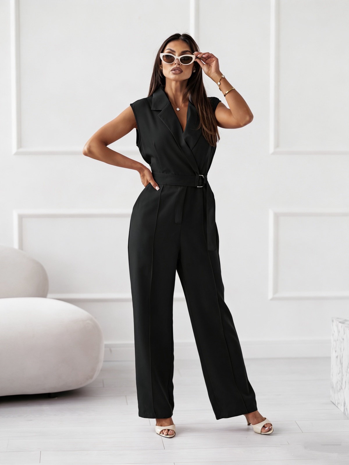 Ολόσωμη φόρμα αμάνικη με ζώνη - Image 6