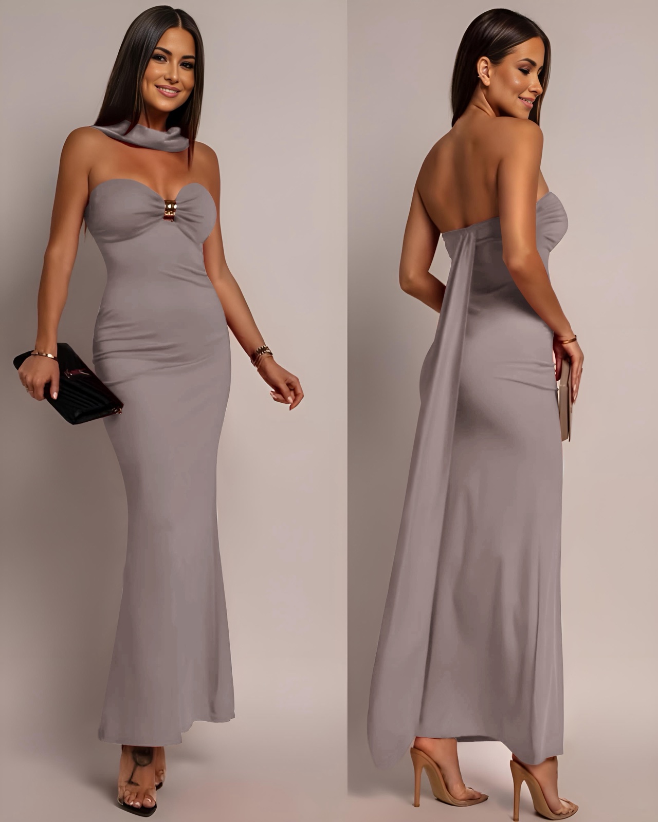 Φόρεμα μάξι στράπλες - Image 2