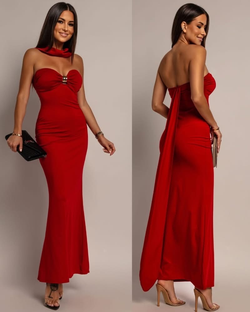 Φόρεμα μάξι στράπλες - Image 6