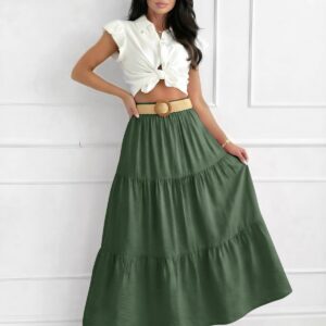 Φούστα μάξι με ζώνη στη μέση