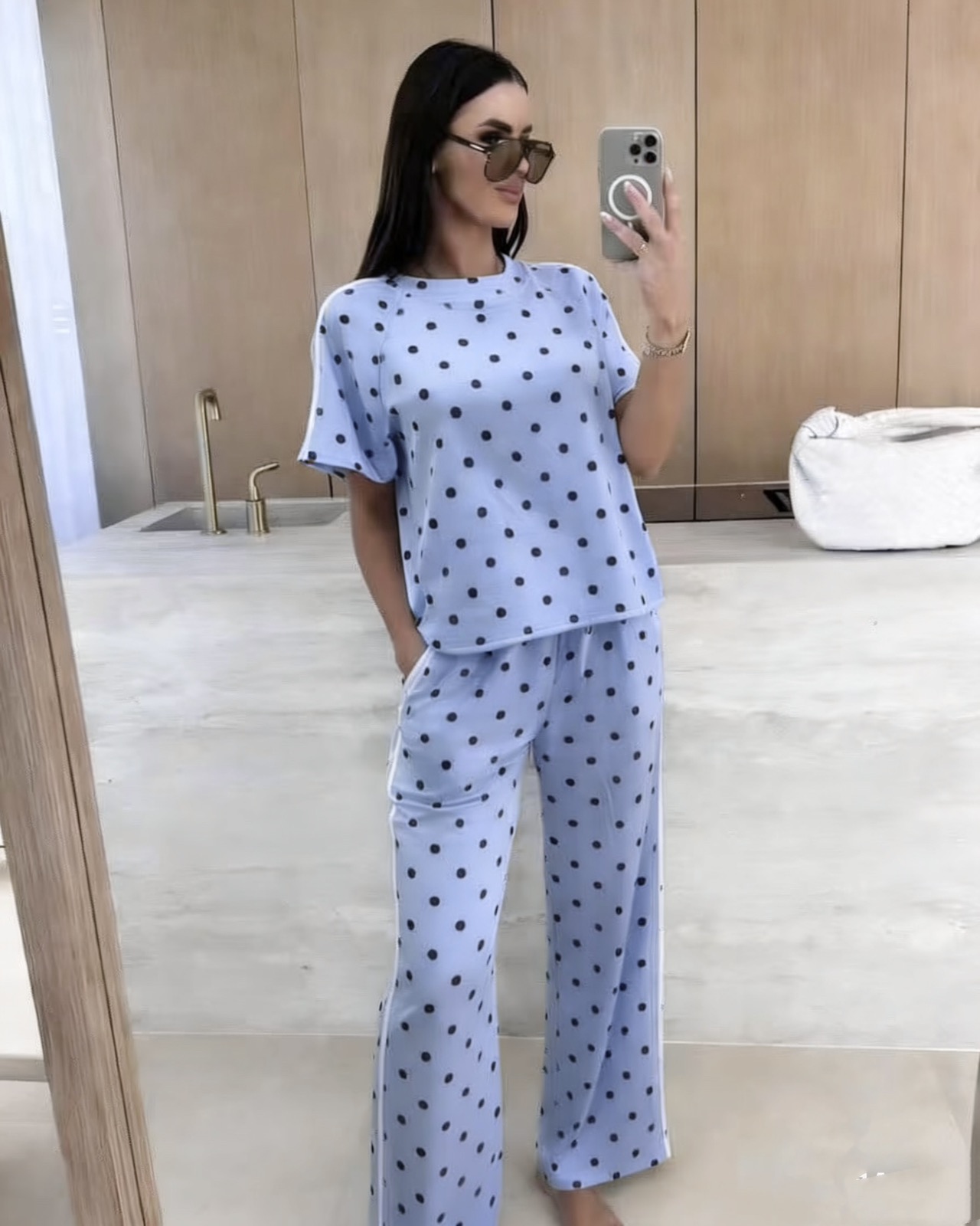 Σετ μπλούζα & παντελόνι πουά - Image 2