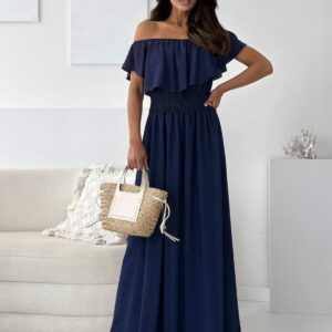 Φόρεμα μαξι έξωμο με βολάν