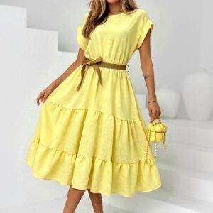 Φόρεμα μίντι με βολάν