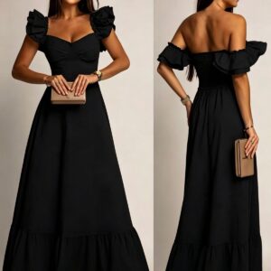 Φόρεμα μάξι με βολάν