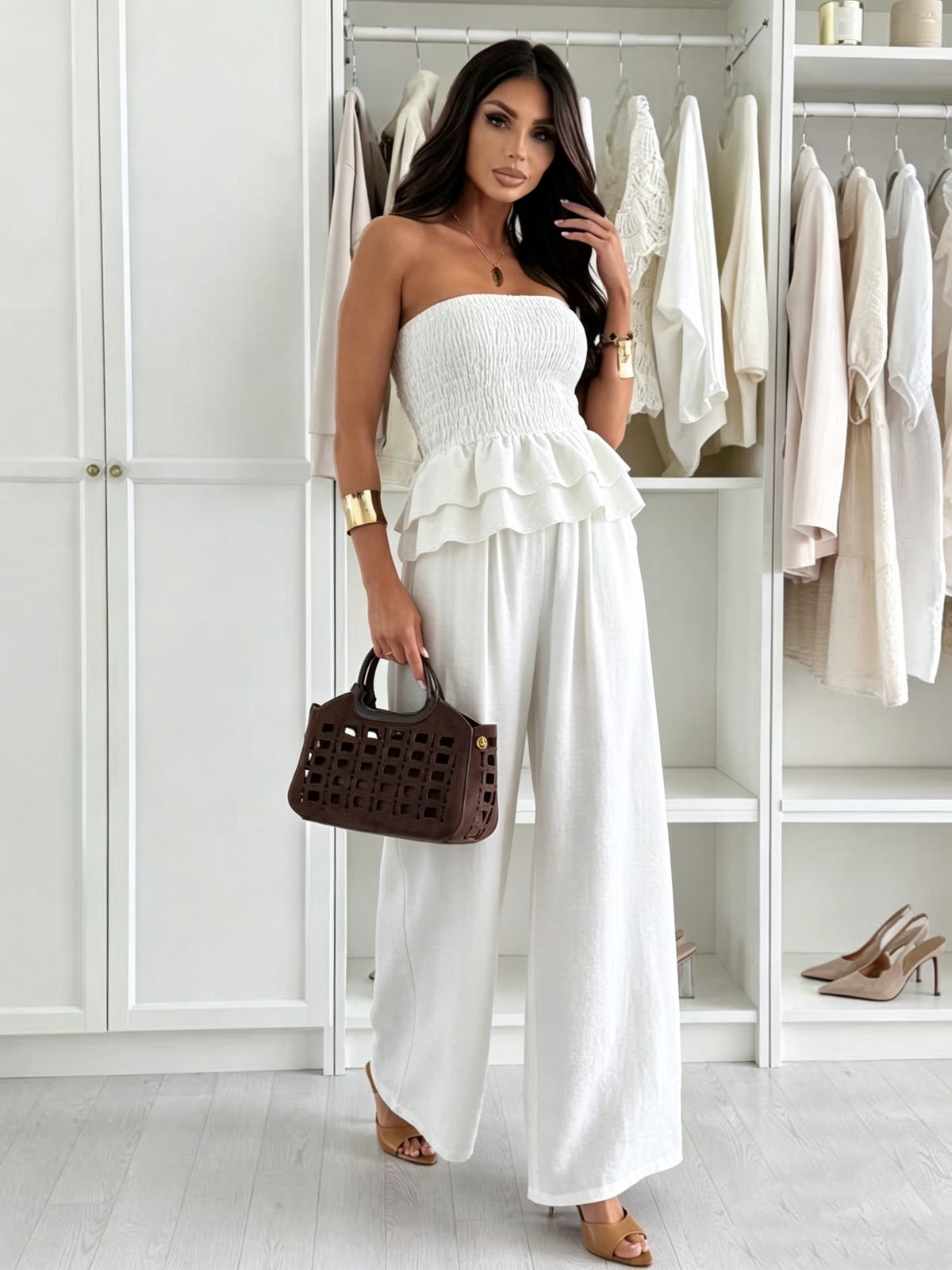 Σετ μπλούζα strapless & παντελόνα - Image 11