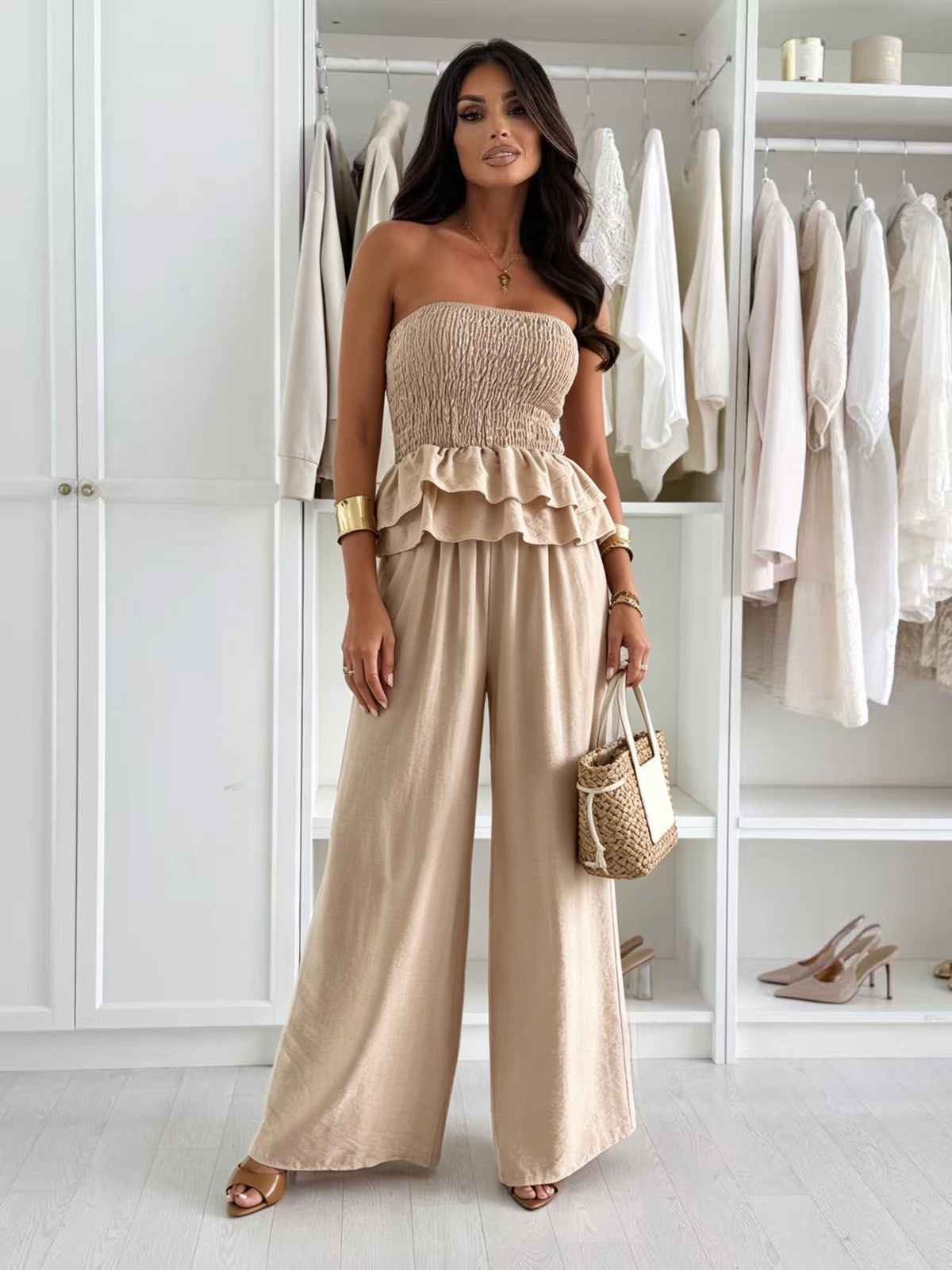Σετ μπλούζα strapless & παντελόνα - Image 6